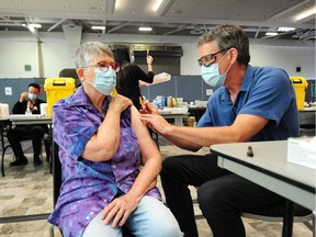 A mass-vaccination event at the Vancouver Convention Centre.