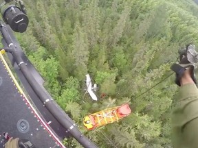 The Canadian Forces, CASARA, and the Sûreté du Quebec combined forces to come to the aid of a pilot who's plane went down in the woods north of Petawawa.