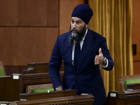 File photo/ NDP Leader Jagmeet Singh delivers a statement in the House of Commons.