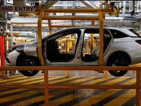 A vehicle is pictured on a production line at Vauxhall car factory in Ellesmere Port, Britain July 6, 2021.