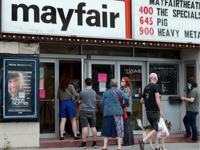 Step 3 in the reopening of Ontario saw the Mayfair movie theatre open for the first time in a long time — and busy. A sign on the door read that the 6:45 showing of Pig was sold out.