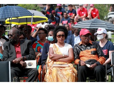 Hundreds of people showed up on Friday, July 16, 2021 for a Celebration of Life to honour Loris Tyson Ndongozi at the football field Tyson knew and loved.