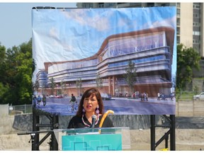 Anita Tenasco, director of education for the Kitigan Zibi Anishinabeg First Nation, speaks during the naming announcement for the new library on LeBreton Flats in Ottawa on Aug. 5.