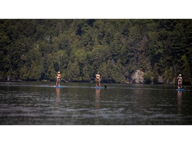 Paddleboarders enjoyed being out on Meech Lake on Saturday.