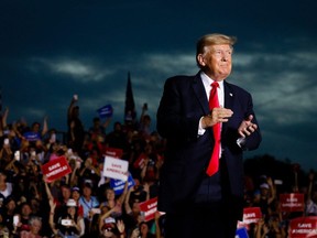 Former U.S. President Donald Trump arrives to hold a rally on July 3, 2021, in Sarasota, Florida.