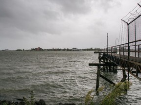 The Mississippi River seen ahead of Hurricane Ida on Aug. 29 in New Orleans, Louisiana.