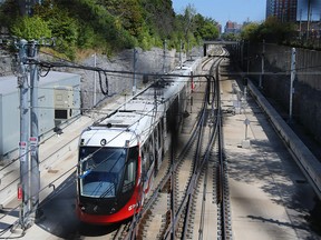 A l train on the Confederation Line in Ottawa in late August. Remember when the trains actually ran?