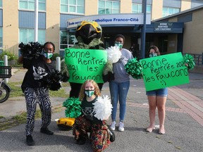 Back to school at École secondaire catholique Franco-Cité on Tuesday.