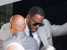 In this file photo taken on June 6, 2019 Singer R. Kelly arrives for a court hearing at the Leighton Criminal Court Building in Chicago.