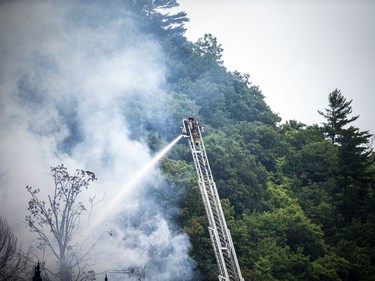 GATINEAU -- August 1, 2021 -- Emergency crews were on the scene of the fire at the main chalet at Mont Cascades