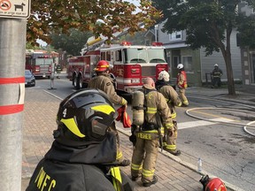 Firefighters responded to a fire Wednesday evening on Emily Street at Bridge Street in Carleton Place. No one was injured in the blaze, the cause of which is under investigation.