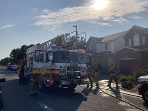 Firefighters have extinguished a fire from the rear deck of a home on Portrush Avenue in Barrhaven.