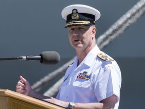 Admiral Art McDonald, seen here in a 2019 file photo, was put under investigation on Feb. 25. He was named chief of the defence staff on Dec. 23, 2020, and officially took over the job on Jan. 14.