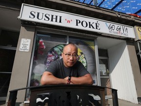 Jay Lee manages his brother's restaurant Go Gi Ya Sushi Poke, which opened where a hair salon had been on Bank Street.