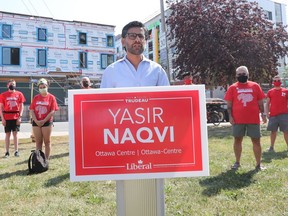 Ottawa Centre Liberal candidate Yasir Naqvi on Thursday said a re-elected federal Liberal government would build 1,700 new affordable housing units in the riding.