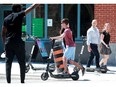 An e-scooter on Elgin Street.