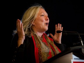 Liberal Mona Fortier arrives at her election night party, heading toward what looked as if it would be another convincing electoral win in Ottawa-Vanier.