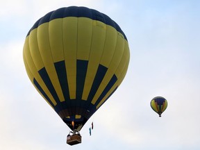 Hot air balloons fly over Gatineau on Friday morning.