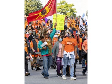 Participants in a Spirit Walk, part of Remember Me : A National Day of Remembrance, on the inaugural National Day for Truth and Reconciliation. Thursday, Sep. 30, 2021