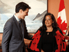 Prime Minister Justin Trudeau with Jody Wilson-Raybould the day it was announced she was being moved to veterans affairs minister from justice minister, January 14, 2019.