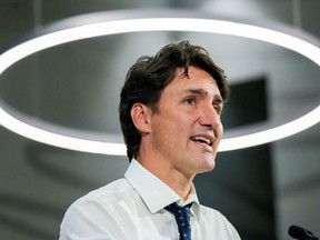 Prime Minister Justin Trudeau on a stop in Markham, Ontario during his election tour.
