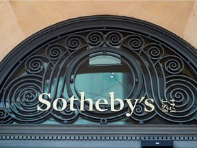 FILE PHOTO: A logo is pictured on Sotheby's in Geneva, Switzerland, June 21, 2020.