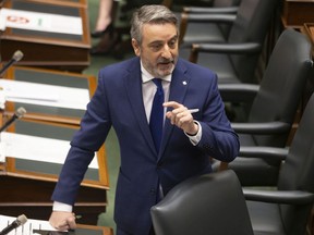 House Leader Paul Calandra is seen here during question period at the legislature in Toronto on June 14.