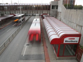 OTTAWA - Sept 21 2021 - The awning at Westboro station where an OC Transpo bus crashed in January 2019, remains in tact. Some survivors of the crash believe the awning should be removed.