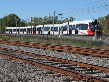 Ottawa police and OC Transpo officials were on the scene of an LRT derailment near Tremblay station on Sunday.