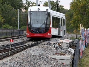 Derailment of LRT train near Tremblay Station.