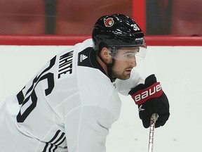 Ottawa Senator Colin White during practice Thursday at Ottawa Senators training camp, Sept. 23, 2021.