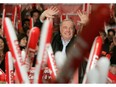 Then-prime minister Paul Martin waves to the crowd as he arrives for a Liberal rally in Edmonton, on Jan. 15, 2006. Martin lost that election to Stephen Harper.