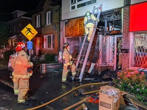 Ottawa Fire Services on the scene at fire on Somerset Street East at Russell Avenue in Sandy Hill.