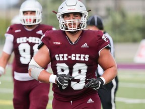 University of Ottawa defensive lineman Francis Perron died after his team's game at the University of Toronto Saturday.