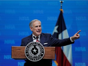 FILE PHOTO: Texas Governor Greg Abbott speaks in Dallas, Texas, U.S., May 4, 2018.