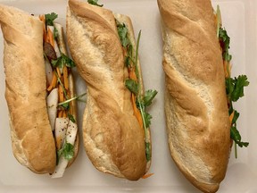 An assortment of banh mi sandwiches from Westboro Subs.