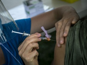 Ottawa's top neighbourhood in terms of COVID-19 vaccination percentage is Vars, where such variables as population estimates and postal code overlaps with adjacent neighbourhoods conspire to suggest that nearly 104 per cent of residents there are fully vaccinated.