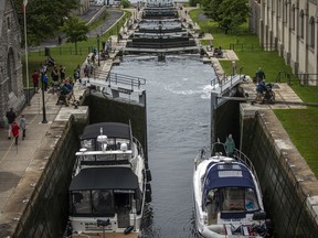 The last group of locks on the Rideau Canal before it opens up to the Ottawa River.