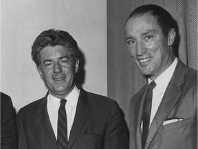A 1965 photo of Jean Marchand and Pierre Trudeau. Once in government, they moved to better integrate Hull into Canada's capital.