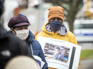 Saturday's protest in Ottawa was part of an international call for the restoration of civilian rule in Sudan.