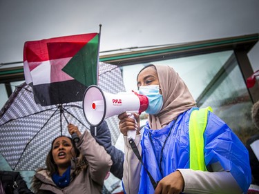 Reem Abbas was part of Saturday's protest in Ottawa.