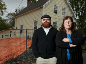 Wendy Richards and neighbour Lee McCallum are both frustrated with the city's lack of action in dealing with a local developer that plowed through both of their properties illegally, leaving a gaping hole unaddressed — to the point where Richards's home is unstable.