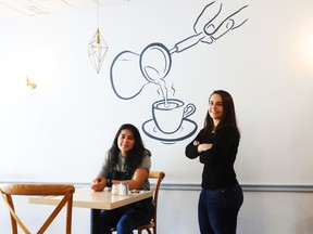 Co-owners Yesmine El-Ayoubi, left, and Selina Qaqish of Mazarine Restaurant.  El-Ayoubi says they would need at least two more employees to operate the dining room at its pre-pandemic capacity of 38 people, but those workers are very hard to come by.