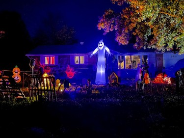 Halloween decorated house on Old Richmond Road near Fallowfield Road.