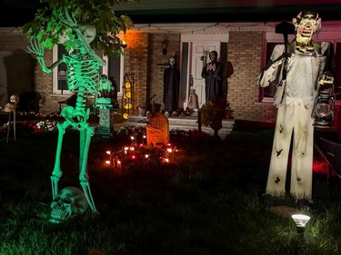 Halloween decorated house on Conover Street near Greenbank Road and Hunt Club Road.