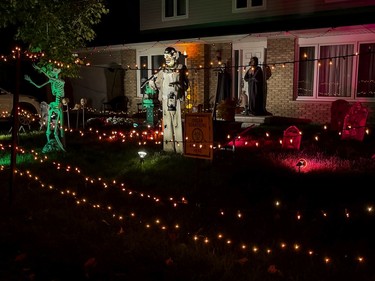 Halloween decorated house on Conover Street near Greenbank Road and Hunt Club Road.