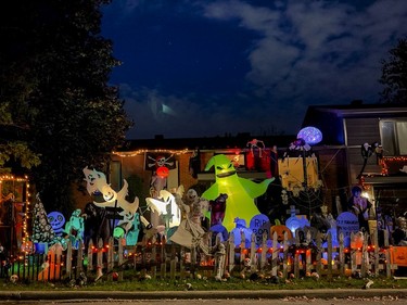 Halloween decorated house, Lawn of the Dead, on Orchard Avenue near Reeves Avenue.