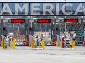 The Canada-U.S. border crossing is seen in Lacolle, Que. during the COVID-19 outbreak.