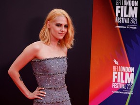 Actress Kristen Stewart arrives at the premiere for "Spencer" during the BFI film festival in London, Britain October 7, 2021.