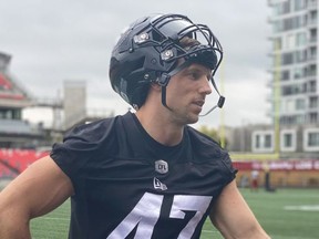 Nigel Romick, who has been with the Ottawa Redblacks since 2014, the team's first season, got his first CFL sack Monday in Montreal.